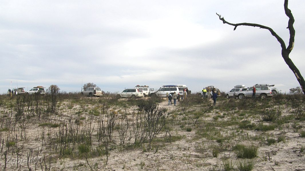 13-Convoy takes a break in the Little Desert.JPG